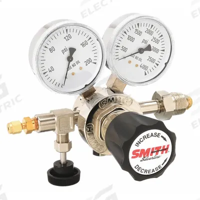 SMITH EQUIPMENT High Purity Gas Regulator: Single Stage, CGA 580 Inlet, 1/8" Tube Outlet - High-Purity Air & Inert Gas Regulators