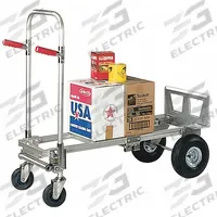 APPROVED VENDOR Convertible Hand Truck: 600 lb, Dual-Handle, Silver, Aluminum, Pneumatic (MPN 4HRG5). Key specifications — Brand: APPROVED VENDOR.
