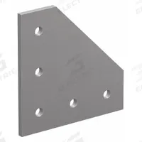 90° Angled Flat Plate: 90° Angled Flat Plate, 30 Series, 4 mm x 90 mm x 90 mm, For 8 9/64 mm Slot Wd (MPN 30-4351). Key specifications — Material: Aluminum; Brand: 80/20; Finish: Anodized.