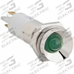 APPROVED VENDOR Protruding Panel Light: 10 mm Panel Mounting Hole Dia, LED, Green, Protruding Head (MPN 24M086). Key specifications — Brand: APPROVED VENDOR; Electrical Connection: 0.11 Male Quick Disconnect.