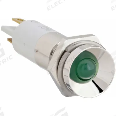 APPROVED VENDOR Protruding Panel Light: 10 mm Panel Mounting Hole Dia, LED, Green - LED Indicator Pilot Lights
