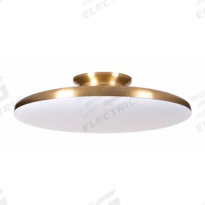 AFX INC. Flush Mount: 15 in Dia, Satin Brass, 4 1/2 in Ht, 2,200 lm, 3000K/3500K/4000K - Skye Semiflush-Mount Lights