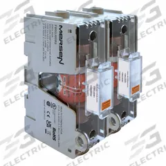 MERSEN Fuse Block: Open Block Design, 2 Pole, 600 V AC, Box Lug (MPN FB60J60B2). Key specifications — Brand: MERSEN.