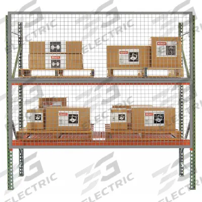 HUSKY RACK & WIRE Aisle Guard: 144 in x 1 in x 60 in, 8 ga, Steel, Powder Coated - Heavy-Duty Welded-Frame Wire Mesh Pallet Rack Back Guards
