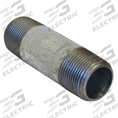 BECK Pipe Nipple: 3/4 in Nominal Pipe Size, 4 in Lg, Schedule 80, Galvanized Steel - Schedule 80 Threaded on Both Ends Pipe & Nipples