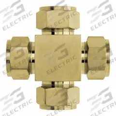 BRENNAN INDUSTRIES Compression Cross Fitting: 1/2 in OD x 1/2 in OD x 1/2 in OD x 1/2 in OD Size (MPN N2650-08-08-08-08-B). Key specifications — Compatible Fitting Brands: BI-Lok; Brand: BRENNAN INDUSTRIES; Series: N2650.