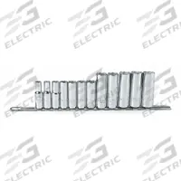 PROTO Socket Set: 3/8 in Drive, 12 Piece, 6-Point, Metric, 8 mm to 19 mm (MPN J52205). Key specifications — attr1224269: 3/8 in; attr1204685: Tether Ready; attr1204650: 8 mm to 19 mm; attr1204673: Socket Bits Not Included; attr1204688: PROTO; attr1206170: Deep Sockets.