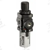 ARO Filter-Regulator: 1500 Series, 3/8 in NPT, 90 cfm, 0.3 micron, 0 psi to 140 psi, Manual Drain (MPN P39233-100). Key specifications — attr109419: ARO; attr109429: Aluminum; attr109463: No; attr109468: 1500.