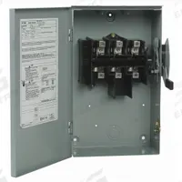 EATON Safety Switch: Non-Fusible, 30 A, Three Phase, 240V AC, Galvanized Steel, Indoor (MPN DG321UGB). Key specifications — attr867131: EATON.