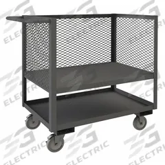 APPROVED VENDOR Raised-Platform Box Truck: 1,200 lb, 42 1/2 in L x 30 3/8 in W x 40 1/8 in H, Flat (MPN 3SLT-EX3036-1.2K-95). Key specifications — Material: Steel; Color: Gray; Brand: APPROVED VENDOR; Caster/Wheel Configuration: (2) Swivel with Brake.