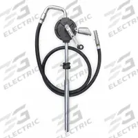 DAYTON Hand Pump: Rotary Action, Pump with Hose & Nozzle, Cast Iron Housing, 10.67 oz per stroke (MPN 4VCR3). Key specifications — Brand: DAYTON; Housing Material: Cast Iron; Maximum Flow Rate: 10.67 oz per stroke; Seal Material: Graphite.