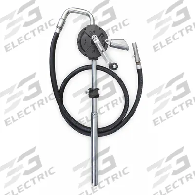 Dayton Hand Pump: Rotary Action, Pump with Hose & Nozzle, Cast Iron Housing - Rotary-Crank Drum Pumps