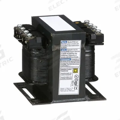 SCHNEIDER Control Transformer: 600V AC, 120V AC, Plate, 200 VA - Finger-Safe, Open Core Control Transformers