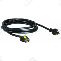 APC BY SCHNEIDER ELECTRIC Power Cord: 10 ft Lg, 3/12, L6-20P Plug, Locking C19 Receptacle, SJT (MPN AP8753). Key specifications — Brand: APC BY SCHNEIDER ELECTRIC; Jacket Material: Rubber/Plastic.