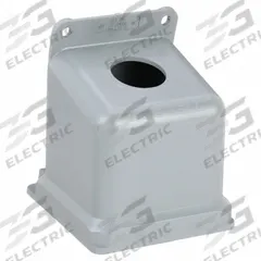 HUBBELL Back Box: 100 A_125 A, 1.5 in, Dead End Hub, 15° (MPN BB100N). Key specifications — Brand: HUBBELL; Material: Thermoplastic.