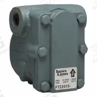 Steam Trap: Cast Iron, 3/4 in FNPT, 1,129 lb/hr, 15 psig Max., 345°F Max., In-line (MPN FTI2015-3). Key specifications — Brand: BARNES & JONES; Installation Orientation: Horizontal; Float Material: Stainless Steel; Manufacturer Series: B.