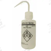 APPROVED VENDOR Wash Bottle: 500 mL, Distilled Water, Narrow, Std Spout Spout, White, 75 mm Body Dia (MPN 24J894). Key specifications — Vented/Nonvented: Vented; Body Color: White; Brand: APPROVED VENDOR; Imprinting Group: Waters.