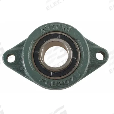 NTN 2 Bolt Flange Bearing: Radial Ball, 1 1/2 in Bore, Cast Iron, Set Screws - General Purpose Flange-Mount Ball Bearings