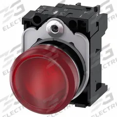 SIEMENS Pilot Light: 22 mm Panel Mounting Size, Red, LED, 110 V AC Max Volt Rating (Supply) (MPN 3SU1153-6AA20-1AA0). Key specifications — Series: 3SU; Brand: SIEMENS; Includes Push-To-Test: No Push-To-Test Included.