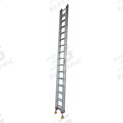 TIVOLI Extension Ladder: 32 ft Ladder Size, Aluminum, 300 lb Load Capacity, 62 lb Wt - Leg Leveling Lightweight Aluminum Extension Ladders