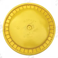 APPROVED VENDOR Pail Lid: Snap-On, 12 1/4 in Overall Dia, Yellow, Plastic, FDA Compliant (MPN ROP2100CVR-SN-Y). Key specifications — attr1265148: Not Rated; attr1188872: APPROVED VENDOR; attr1265149: Not Rated; attr1188855: 49EN70; attr1188854: Plastic; attr1188856: ROP2150Y-M.