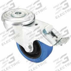 APPROVED VENDOR Bolt-Hole Caster: Swivel, Total Lock, Rubber, 3 1/8 in Wheel Dia., 1 1/4 in Wheel Wd (MPN LER-POEV 80R-FI-SB). Key specifications — attr1111490: APPROVED VENDOR; attr1176865: Swivel with Total Lock.