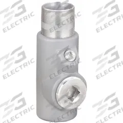 Sealing Fitting - Vertical and Horizontal: Aluminum, 4 in Trade Size, Male to Female (MPN EYM-400AL). Key specifications — Brand: APPLETON ELECTRIC; Finish: Powder Coated; Connection Type: Threaded; Thread Gender: Male to Female; Ends - Hazardous Fittings: 4 in FNPT x 4 in MNPT; Material: Aluminum; Hazardous Location Rating: Class III; Thread Type: NPT.