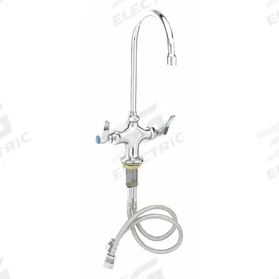 T&S BRASS Gooseneck Bar Faucet: Single-Post, Deck, Brass, 8.67 gpm Flow Rate - Single-Post Bar Sink Faucets