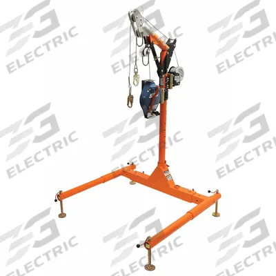 FALLTECH Davit System Kit: Floor/Manhole/Tank Mnt, 3 1/8 ft Min Base Wd - Davit Systems