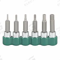 SK PROFESSIONAL TOOLS Socket Bit Set: 1 - 25 Pieces, 1/4 in Drive Size, 6 Pieces, Replaceable Insert (MPN 19732). Key specifications — attr1216280: Replaceable Insert; attr1216283: SK PROFESSIONAL TOOLS; attr1225718: 2 mm to 6 mm; attr1227491: 1/4 in.
