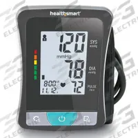 HEALTHSMART Digital Blood Pressure Monitor: Blood Pressure Monitor, Arm, Adult, Nylon, Black (MPN 04-645-001). Key specifications — Test Location: Arm; Cuff Named Size: Adult; Patient Type: Adult; Color: Black; Brand: HEALTHSMART; Product Type: Blood Pressure Monitor; Cuff Material: Nylon; Includes: LCD Monitor.