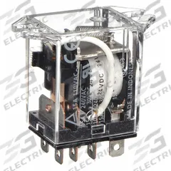OMRON Flange Mount Relay: Surface (Top Flange) Mounted, 15 A Current Rating, 24V DC, SPDT (MPN LY1F-DC24). Key specifications — Brand: OMRON; Base Type: Octal; Mounting Style: Top Flange; Electrical Connection: Plug-In Terminal; Manufacturer Part Number: LY1F-DC24; Operating Current: 7 A at 24V DC (Inductive Load); Series: LY Series.