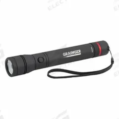 GRAINGER Tactical Flashlight: 1,000 lm, 8.5 hr Run Time at Max. Brightness, 264 m Max Beam, Black (MPN 797NR4). Key specifications — Brand: GRAINGER; Battery Requirements - Broad: Requires 3 C.