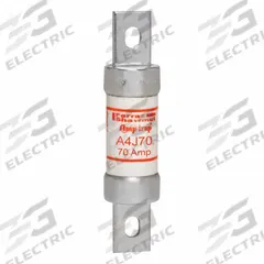 MERSEN Fuse: A4J Series, Class J, Blade Body, Fast-Acting, 70 A, 600 V AC, 300 V DC, Non-Indicating (MPN A4J70). Key specifications — Series: A4J; Brand: MERSEN.