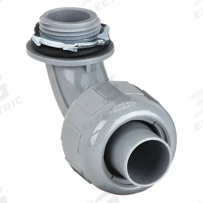 HUBBELL WIRING DEVICE-KELLEMS Liquid-Tight Conduit Fitting: 3/8 in Trade Size, 90°, Insulated - Liquid-Tight Conduit Fittings
