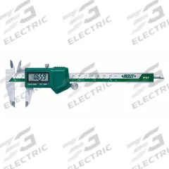 INSIZE 4-Way Digital Caliper: 0 in to 6 in /0 mm to 150 mm, IP67, Inch/Metric, Stainless Steel (MPN 1118-150B). Key specifications — attr1185476: INSIZE; attr1185435: Step; attr1185436: Certificate of Inspection with NIST Traceability; attr1185475: IP67; attr1185429: +/- 0.0012 in; attr1185430: 0.0005 in/0.01 mm; attr1220488: Not Included.