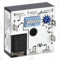 MACROMATIC Multi-Function Encapsulated Timing Relay: Surface Mounted, 12 to 125V DC/24 to 240V AC (MPN THR-3816U). Key specifications — attr866844: 24 A @ 240V AC; attr866845: 12 A @ 125V DC; attr866847: On Delay; attr866854: Surface; attr866861: 12 to 125V DC; attr933967: 12 to 125V DC; attr866841: MACROMATIC.