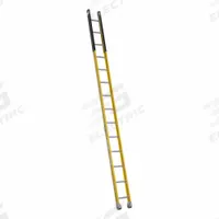 WERNER Straight Ladder: 14 ft Ladder Size, Fiberglass, 375 lb Load Capacity, 32 lb Wt, 14 Rungs (MPN M7114-1). Key specifications — Color: Yellow; Brand: WERNER; Included Features: Side Rail Bumpers; Shoe Type: Slip-Resistant.