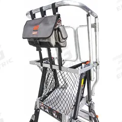 LITTLE GIANT Ladder Cage Bag: For Platform Stepladders, Canvas, 17 in Overall Lg (MPN 15072-001). Key specifications — Color: Black; Compatible Ladder Type: Platform Stepladders; Material: Canvas; Product Type: Tool Bag; Brand: LITTLE GIANT.