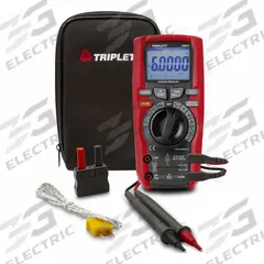 TRIPLETT Digital Multimeter: TRMS, CAT IV 600V, 1,000 V Max AC Volt Measurement, IP67 (MPN MM870-NIST). Key specifications — Instrument Counts: 6,000/60,000 (Depending on Mode); Brand: TRIPLETT; Calibration Certificate Included: Included.