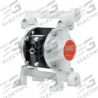 ARO Double Diaphragm Pump: Polypropylene Body, 3/8 in, NPT Connection, 10.6 gpm, 230 ft Max. Head (MPN PD03P-APS-0LT). Key specifications — Brand: ARO; Seat Material: PP; Check Valve Material: FKM.