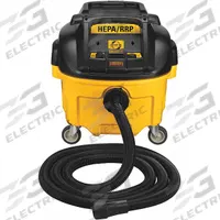 DEWALT Dust Extractor: HEPA, Dry/Wet, 8 gal Tank, 150 cfm Air Flow, 1 1/4 in Hose Dia (MPN DWV010). Key specifications — attr118028: Plastic; attr118016: Yes; attr117997: DEWALT.