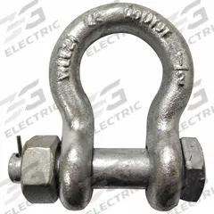 APPROVED VENDOR Anchor Shackle: Anchor Shackle, 4,000 lb Working Load Limit, Carbon Steel, Silver (MPN 55AY27). Key specifications — Body Color: Silver; Brand: APPROVED VENDOR.