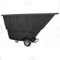 GRAINGER Tilt Truck: 27 cu ft, 600 lb, 77 in L x 33 in W x 36 in H, (1) Swivel/(2) Axle-Mounted (MPN 21VK40). Key specifications — Color: Black; Brand: GRAINGER; Caster/Wheel Configuration: (2) Axle-Mounted.