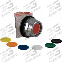 SCHNEIDER Extended Push Button Operator: Non-Illuminated, Extended Profile, Metallic, 30 mm, SPDT (MPN 9001KR2UH13). Key specifications — Brand: SCHNEIDER; Action: Momentary; Series: 9001K; Push Button Material Type: Metallic.