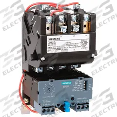 SIEMENS NEMA Magnetic Motor Starter: Non-Reversing, 3 Poles, NEMA Size 1, 27 A, 240V AC Coil (MPN 14DUB32AG). Key specifications — Brand: SIEMENS; Auxiliary Contact Form: 1NO; Coil Voltage: 190-220/220-240V AC; Phase: Three; Terminal Connection Type: Screw Terminals; Auxiliary Contacts Included: 1NO; Signaling Features: Pilot Light; Thermal Units Required: None (Not Applicable to Electronic Overloads).