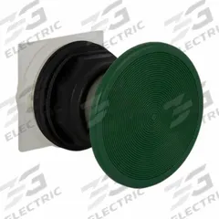 SCHNEIDER Mushroom Head Push Button: Green, 30 mm Mounting Size, Non-Metallic, Momentary (MPN 9001SKR25G). Key specifications — Brand: SCHNEIDER; Action: Momentary; Series: 9001SK; Push Button Material Type: Non-Metallic.