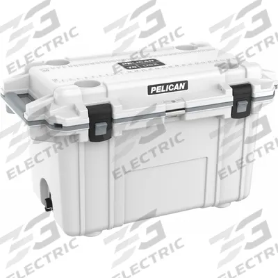 PELICAN Marine Chest Cooler: Gray/White, 53 Cans, 70 qt Cooler Capacity - Heavy-Duty Chest Coolers