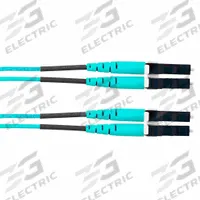 PANDUIT Fiber Patch Cord: Multi-Mode, 2 m Lg, LC End 1, LC End 2, Aqua, OFNR, 2 Fiber Count (MPN FZ2ERLNLNSNM002). Key specifications — Fire Rating: Riser; Jacket Material: OFNR; Number of Fibers: Duplex; Fiber Type: OM4; Polarity: A-B Polarity; Brand: PANDUIT; _Fiber Optic Cable Style: 50/125µ OM4.