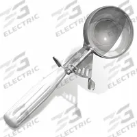 CRESTWARE Disher: 4.7 oz Capacity, 18-8 Stainless Steel/Plastic, NSF Certified, 3 in Bowl Dia, D06. Key specifications — Manufacturer Part Number: D06; Material: 18-8 Stainless Steel/Plastic; NSF Certified: Yes; Product Type: Thumb Disher; Scoop Size: #6; Brand: CRESTWARE.